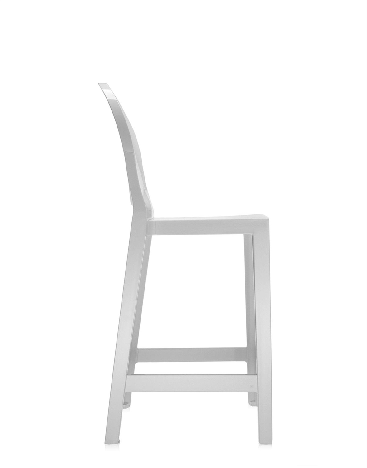 Kartell One More Please Sgabello da Bar Bianco in Policarbonato - Set da 2 Pezzi, Altezza Seduta 65 cm, Design Philippe Starck
