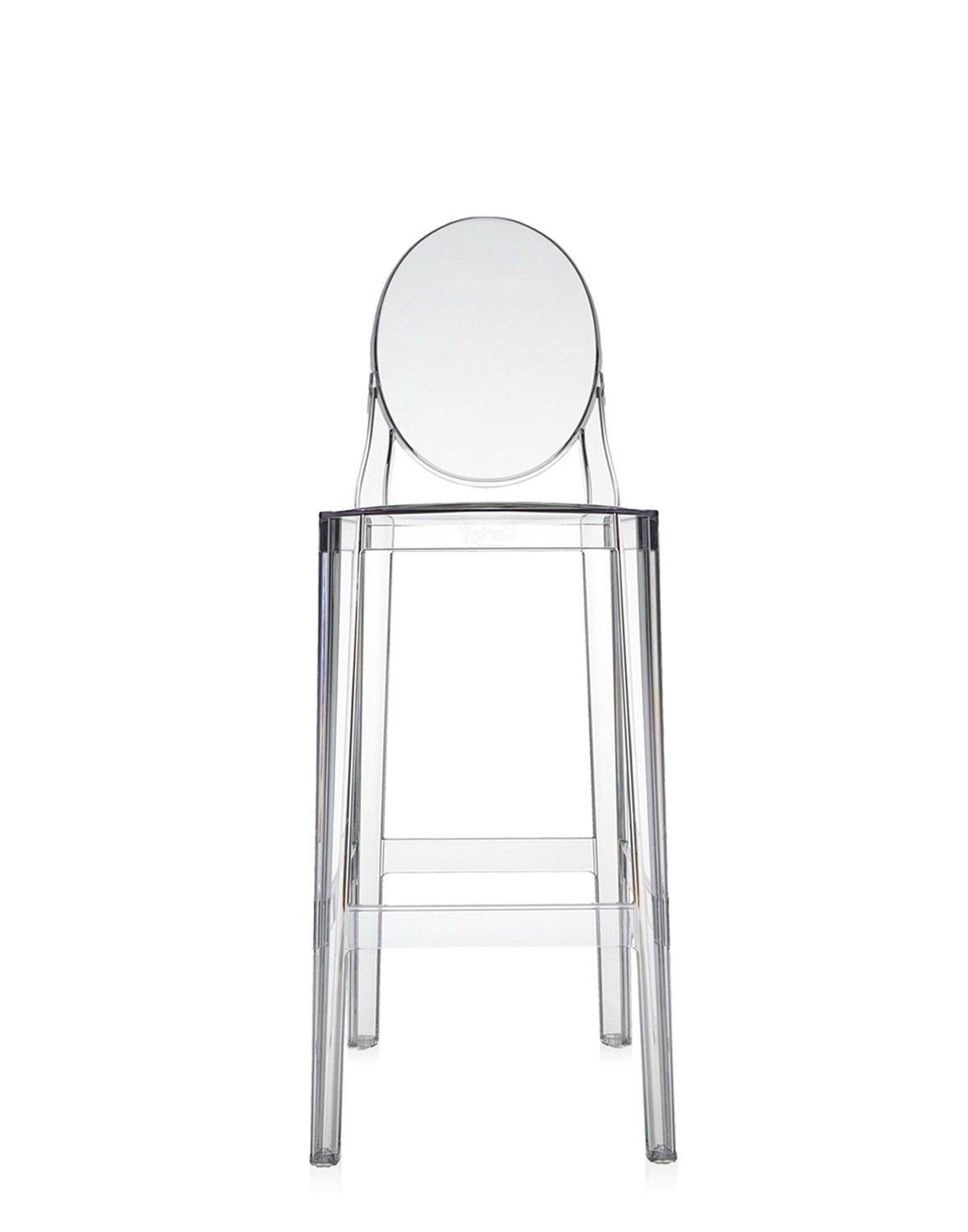 Kartell One More Sgabello - Set da 2 Pezzi - Policarbonato Trasparente - Design Philippe Starck - Altezza Seduta 75 cm