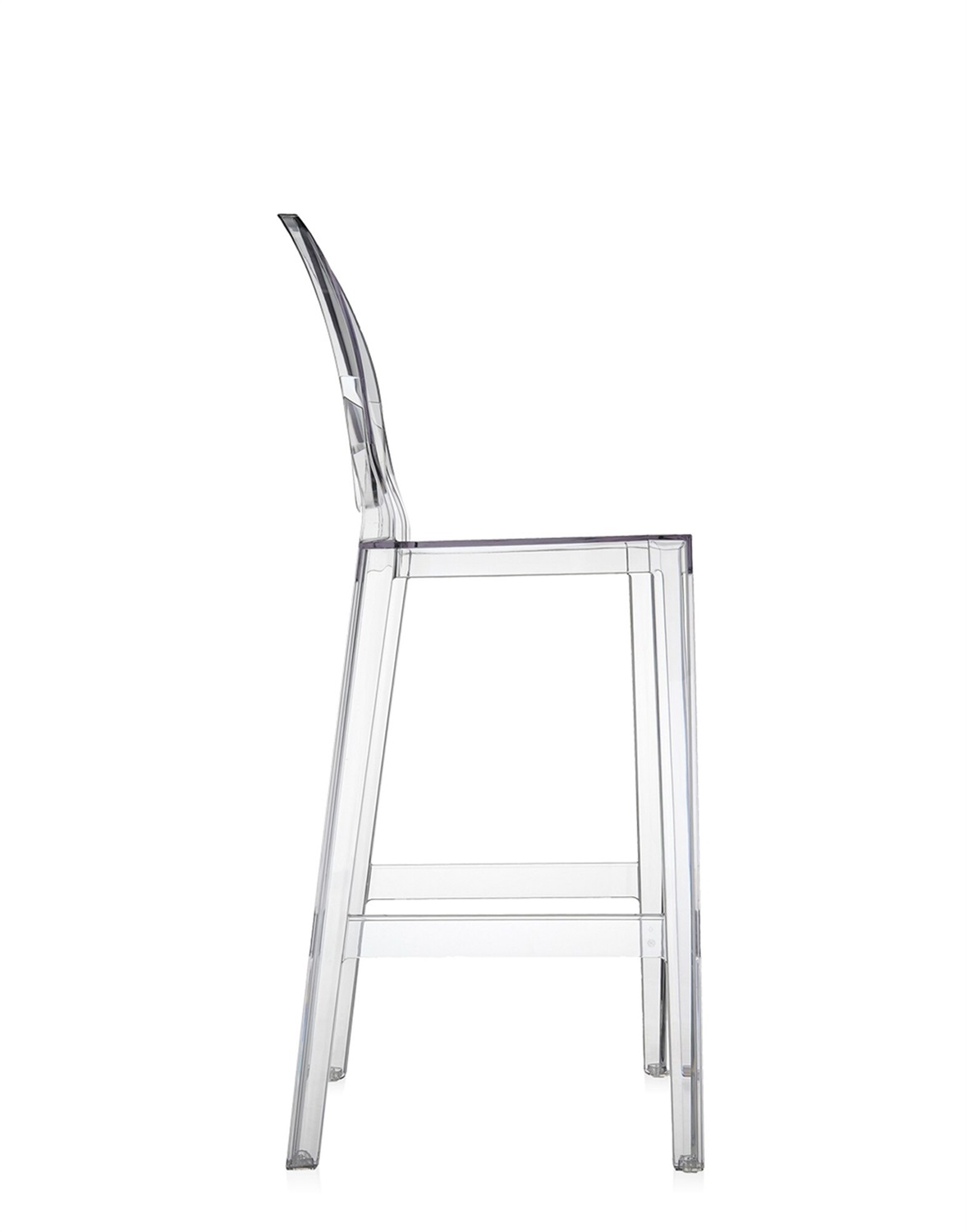 Kartell One More Sgabello - Set da 2 Pezzi - Policarbonato Trasparente - Design Philippe Starck - Altezza Seduta 75 cm