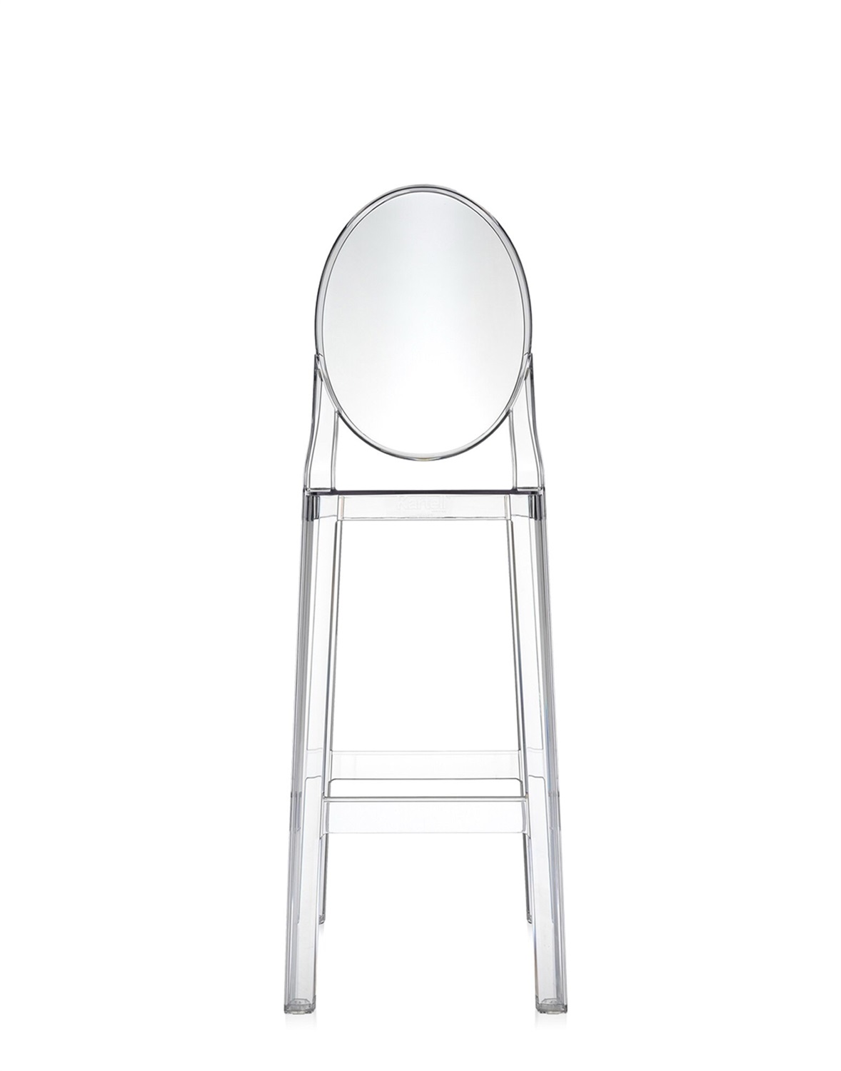 Kartell One More Sgabello - Set da 2 Pezzi - Policarbonato Trasparente - Design Philippe Starck - Altezza Seduta 75 cm