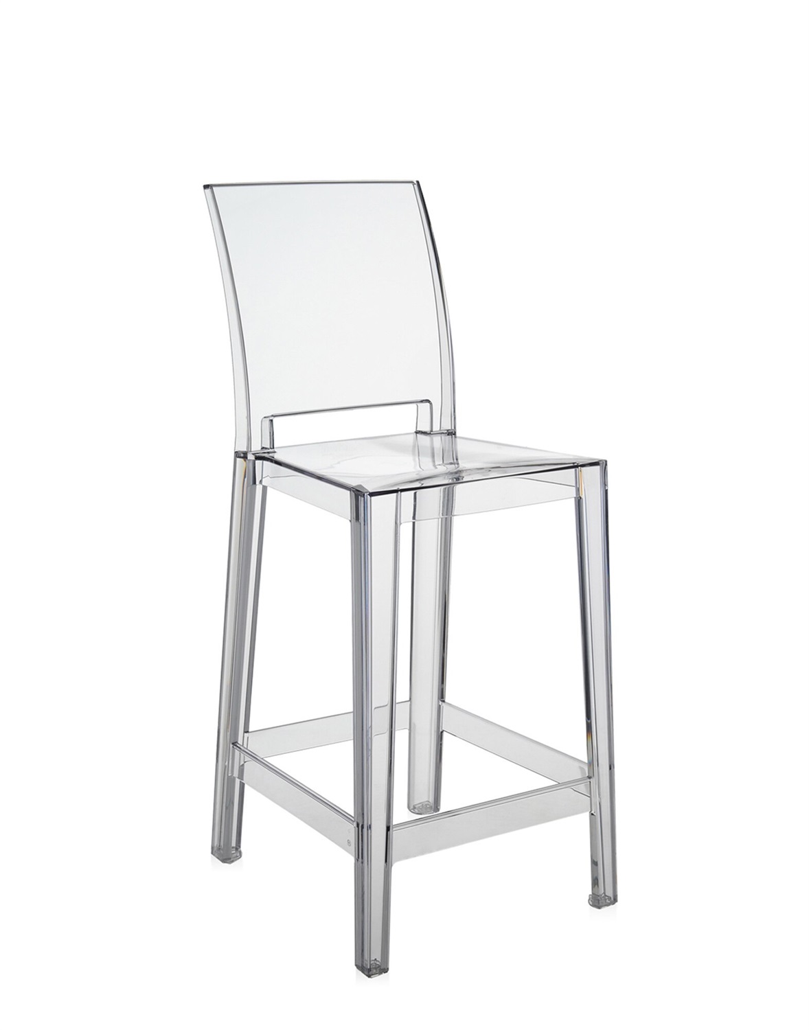 Kartell One More Please Sgabello - Set da 2 Pezzi - Policarbonato Trasparente o Colorato - Design Philippe Starck - Altezza Seduta 65 cm