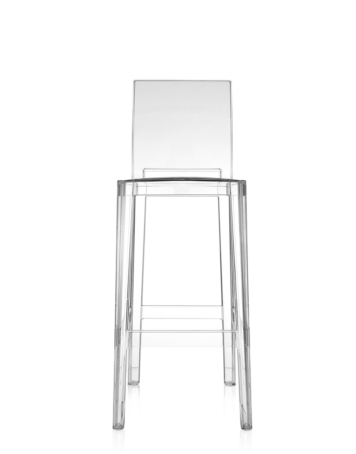 Kartell Sgabello da Bar Ghost - Trasparente in Policarbonato - Design Philippe Starck - Altezza 75 cm