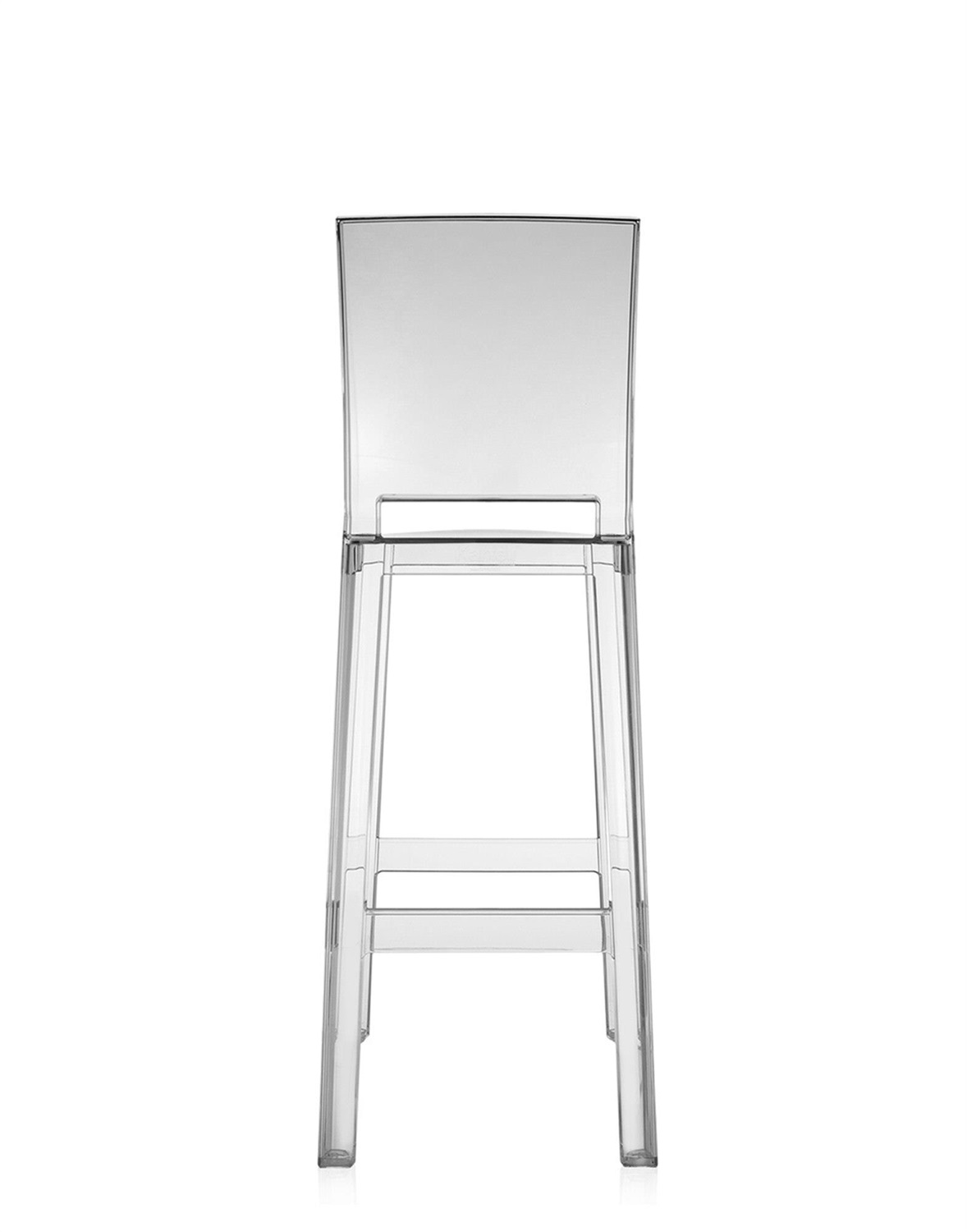 Kartell Sgabello da Bar Ghost - Trasparente in Policarbonato - Design Philippe Starck - Altezza 75 cm