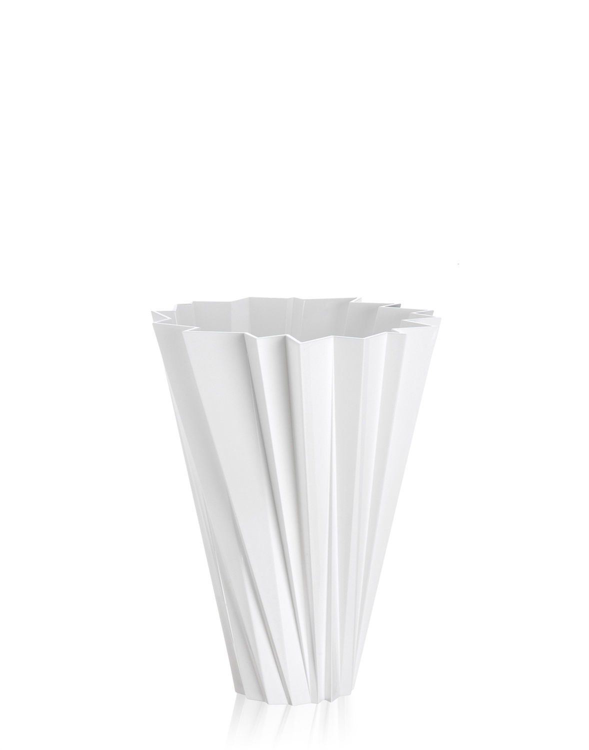 Kartell Shanghai Vaso Bianco Lucido - Design Mario Bellini, Ø 35 x H 44 cm, PMMA, Indoor/Outdoor, Made in Italy