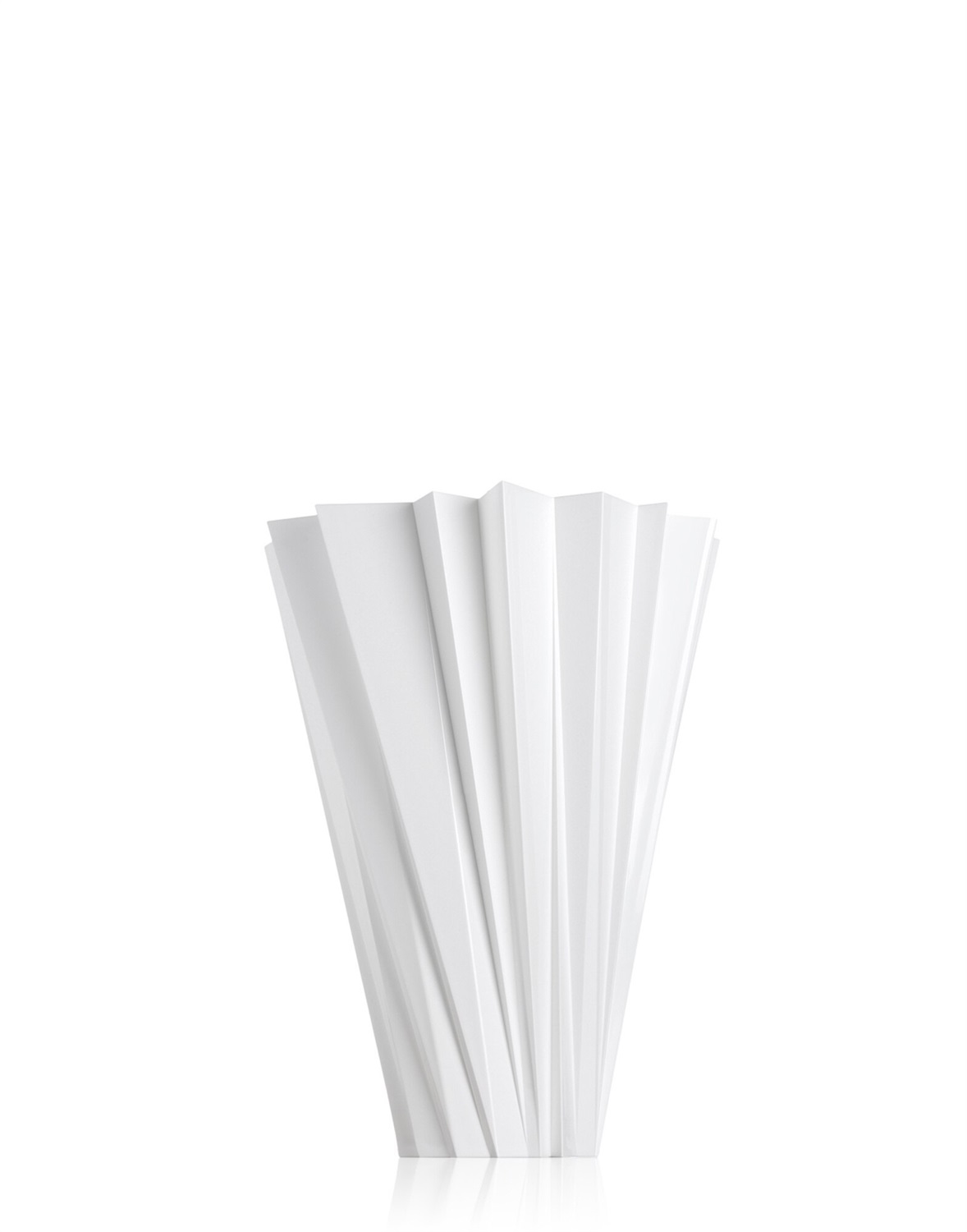 Kartell Shanghai Vaso Bianco Lucido - Design Mario Bellini, Ø 35 x H 44 cm, PMMA, Indoor/Outdoor, Made in Italy