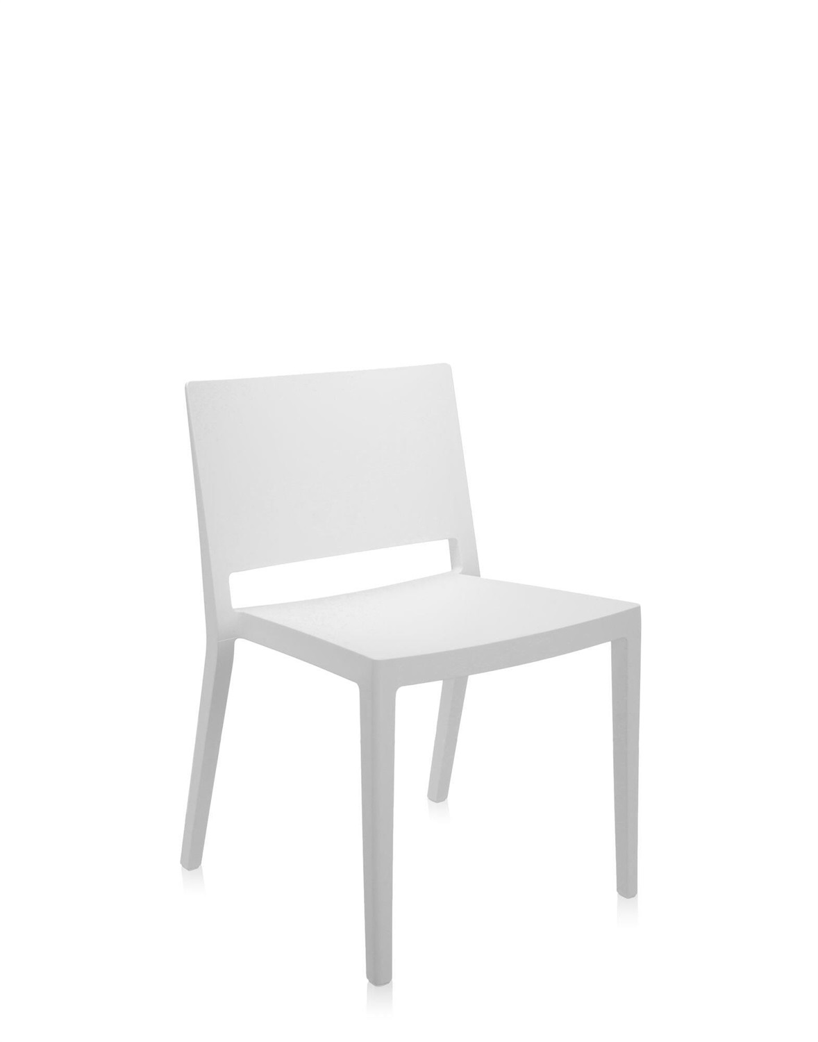 Kartell Lizz Mat Sedia Impilabile Bianco - 2 Pezzi, Design Piero Lissoni, 100% Tecnopolimero