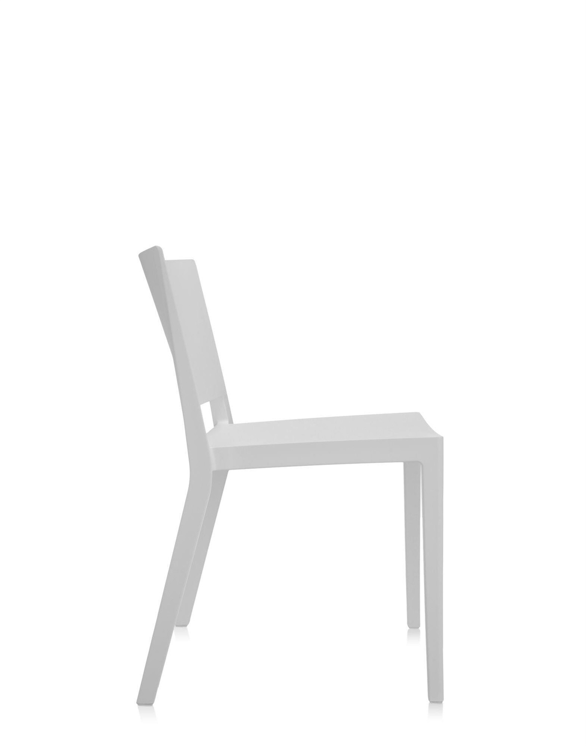 Kartell Lizz Mat Sedia Impilabile Bianco - 2 Pezzi, Design Piero Lissoni, 100% Tecnopolimero