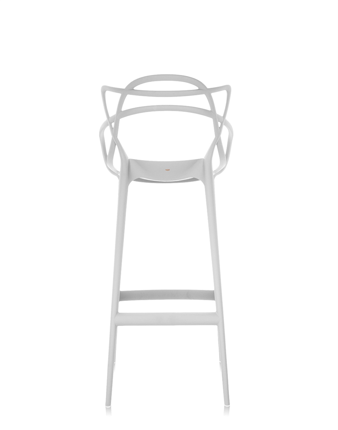 Kartell Masters Stool Sgabello Bianco in Tecnopolimero Riciclato, H. 75 cm, Design Philippe Starck