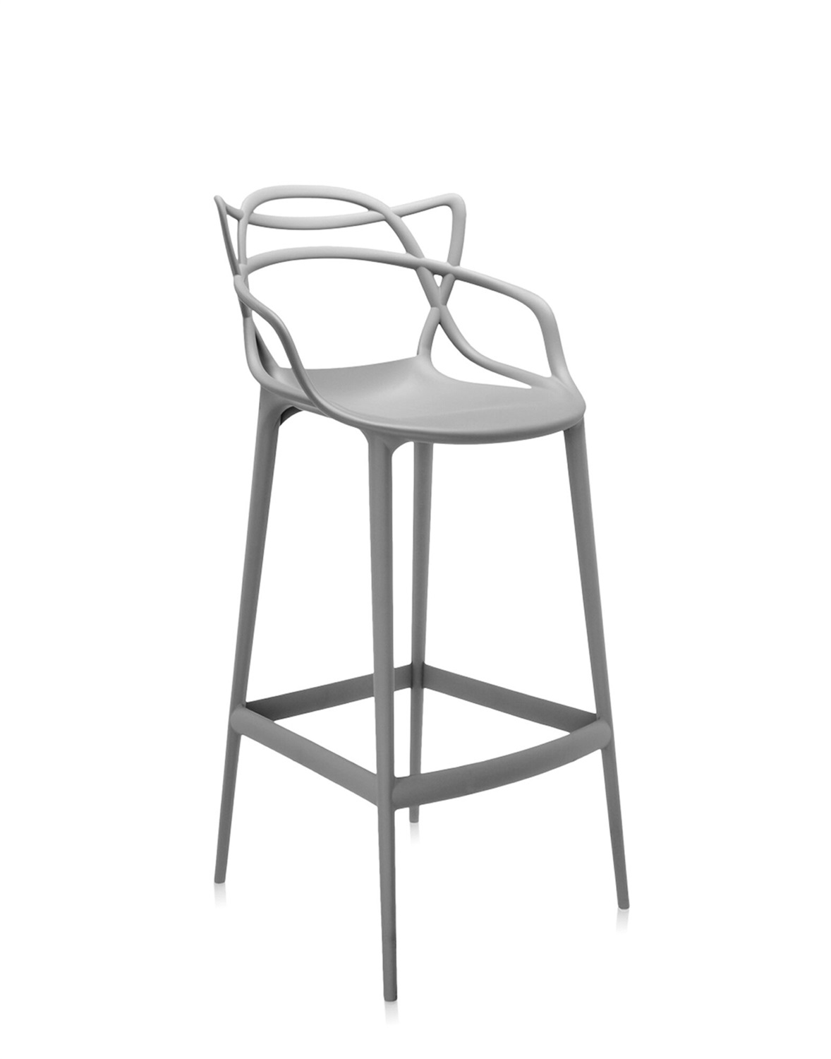 Kartell Masters Stool Sgabello H 75 cm - Grigio, Tecnopolimero Riciclato, Design Philippe Starck