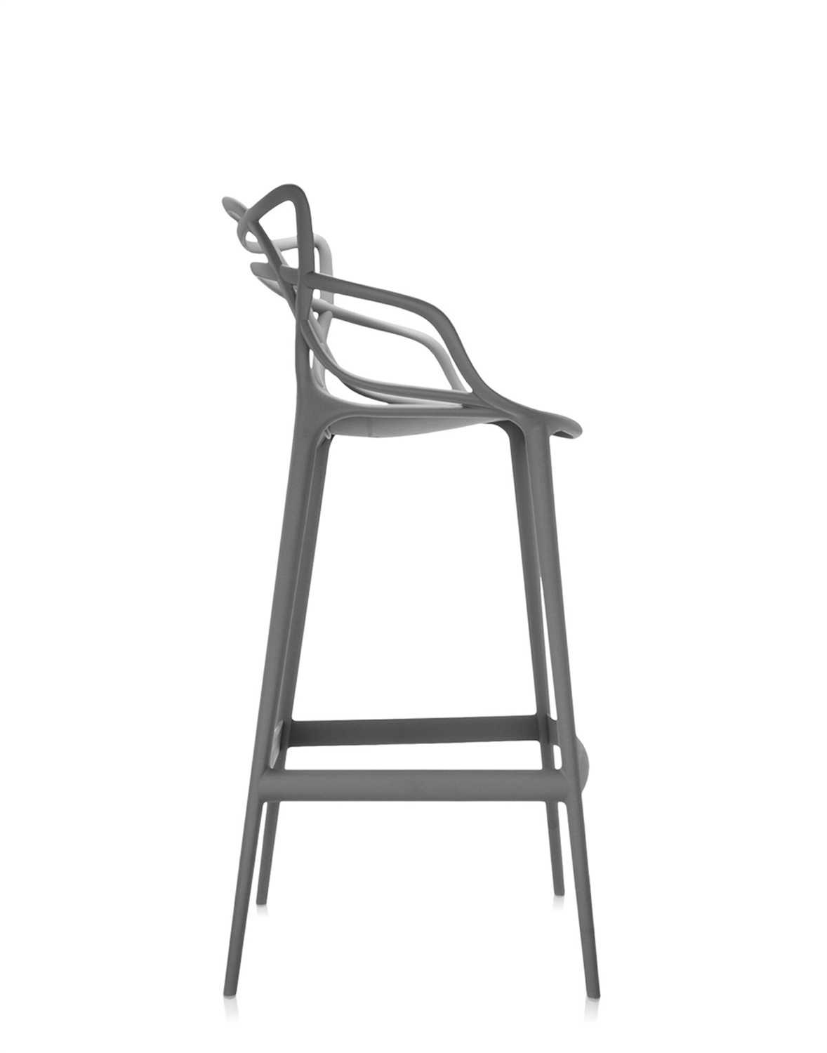 Kartell Masters Stool Sgabello H 75 cm - Grigio, Tecnopolimero Riciclato, Design Philippe Starck