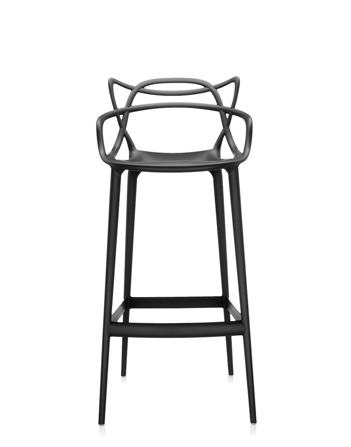 Kartell Masters Stool Sgabello da Pranzo - H 75 cm - Design Philippe Starck - Nero - Tecnopolimero Riciclato