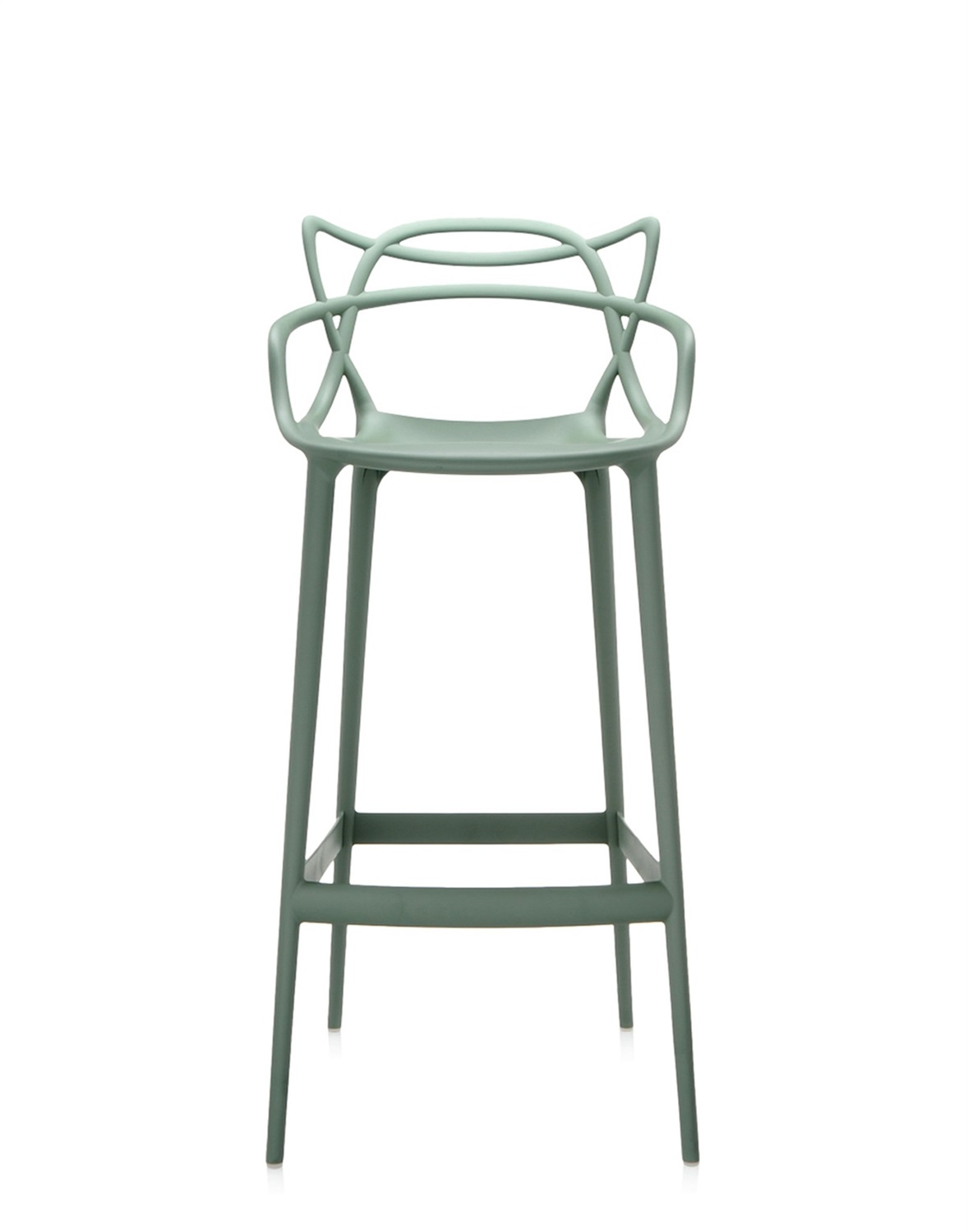 Kartell Masters Stool Sgabello Verde (Salvia) H 75 cm - Tecnopolimero Riciclato, Design Philippe Starck