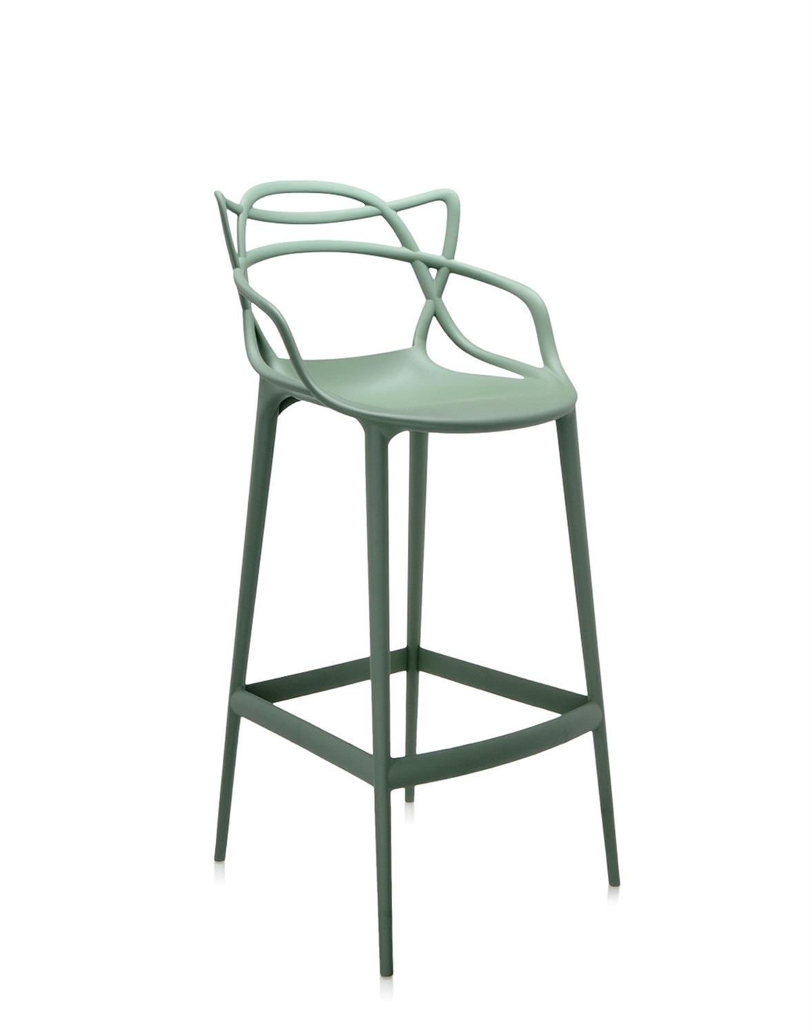 Kartell Masters Stool Sgabello Verde (Salvia) H 75 cm - Tecnopolimero Riciclato, Design Philippe Starck