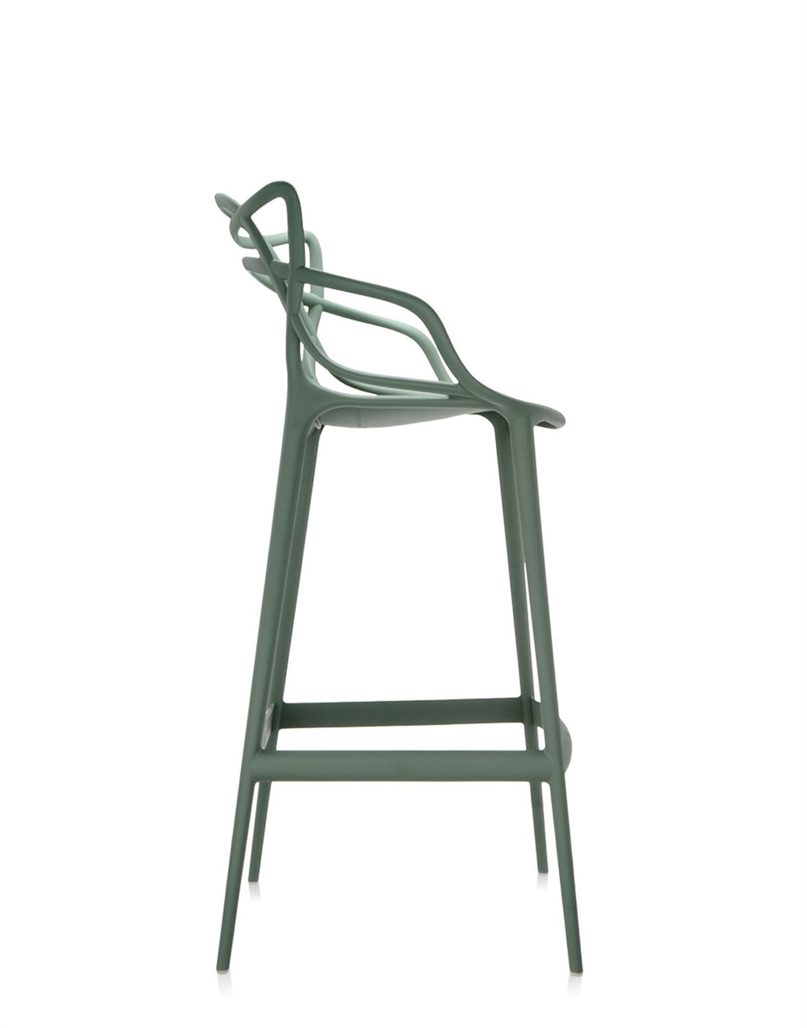 Kartell Masters Stool Sgabello Verde (Salvia) H 75 cm - Tecnopolimero Riciclato, Design Philippe Starck