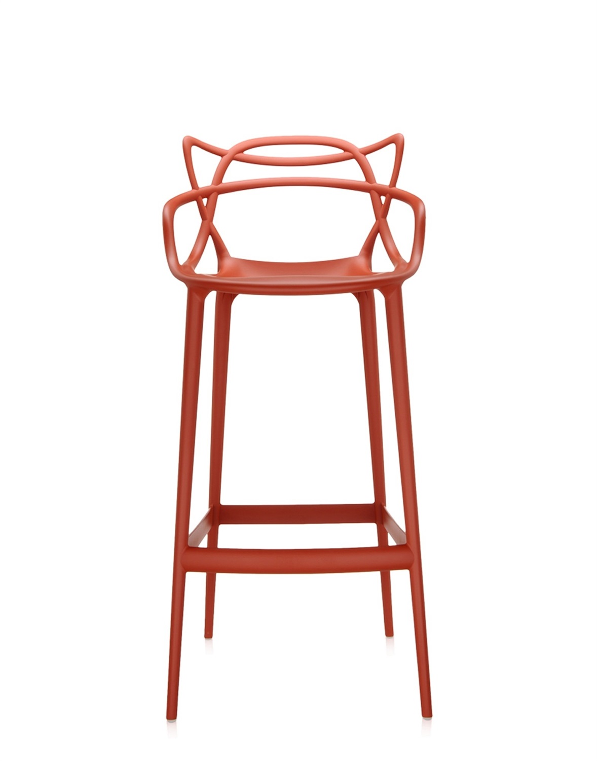 Kartell Masters Stool Sgabello - Tecnopolimero Riciclato, Arancione (Ruggine), H. 75 cm, Design Philippe Starck