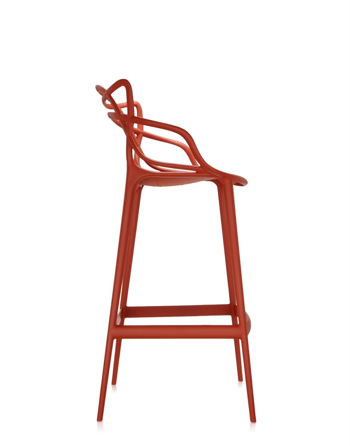 Kartell Masters Stool Sgabello - Tecnopolimero Riciclato, Arancione (Ruggine), H. 75 cm, Design Philippe Starck