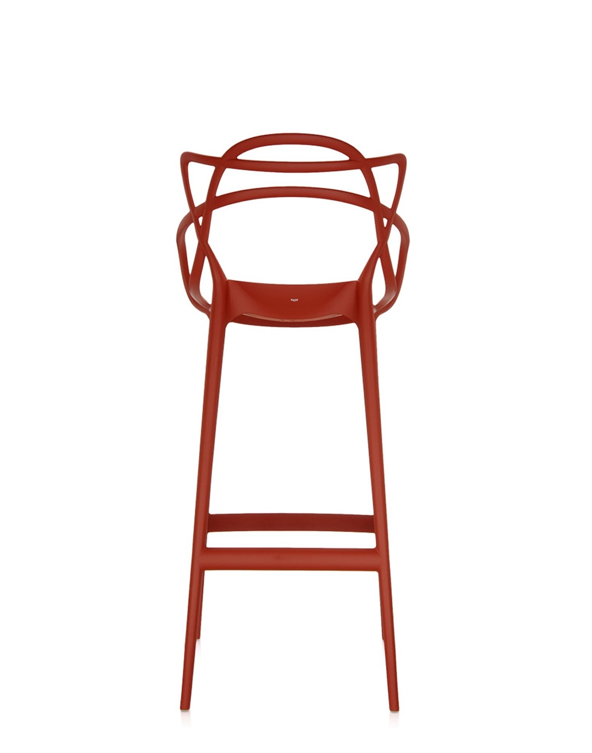 Kartell Masters Stool Sgabello - Tecnopolimero Riciclato, Arancione (Ruggine), H. 75 cm, Design Philippe Starck