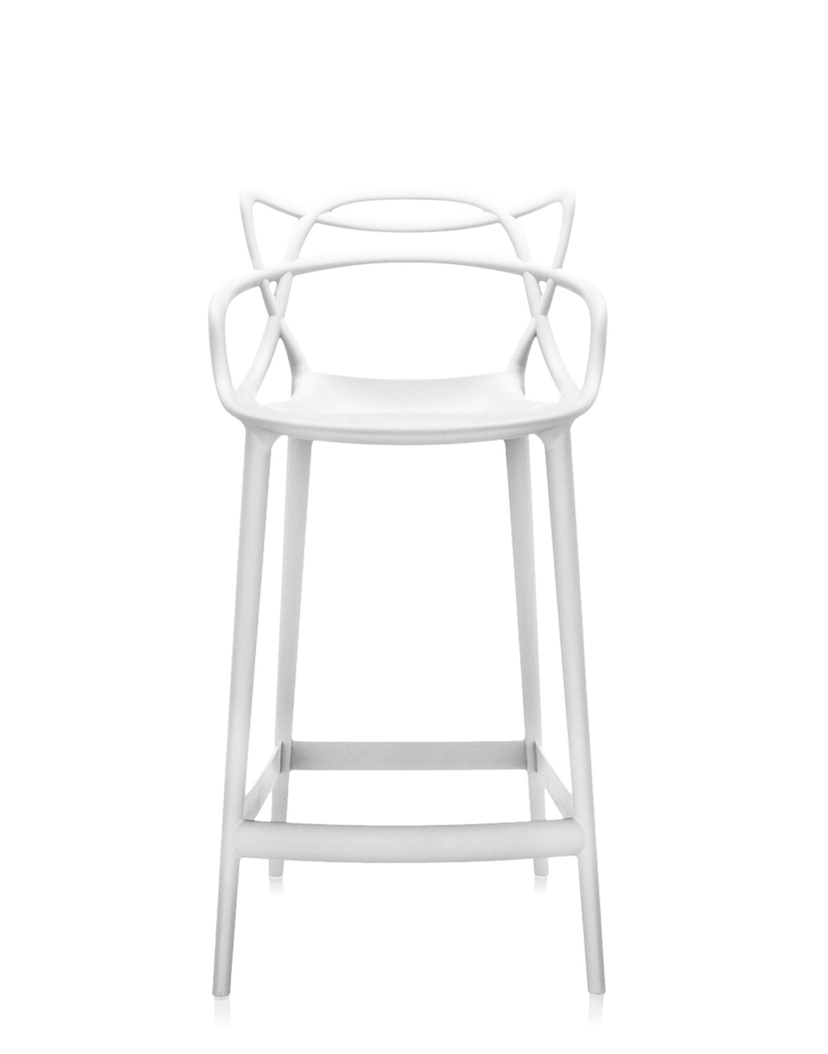 Kartell Masters Stool Sgabello Bianco in Tecnopolimero Riciclato - H 65 cm - Design Philippe Starck