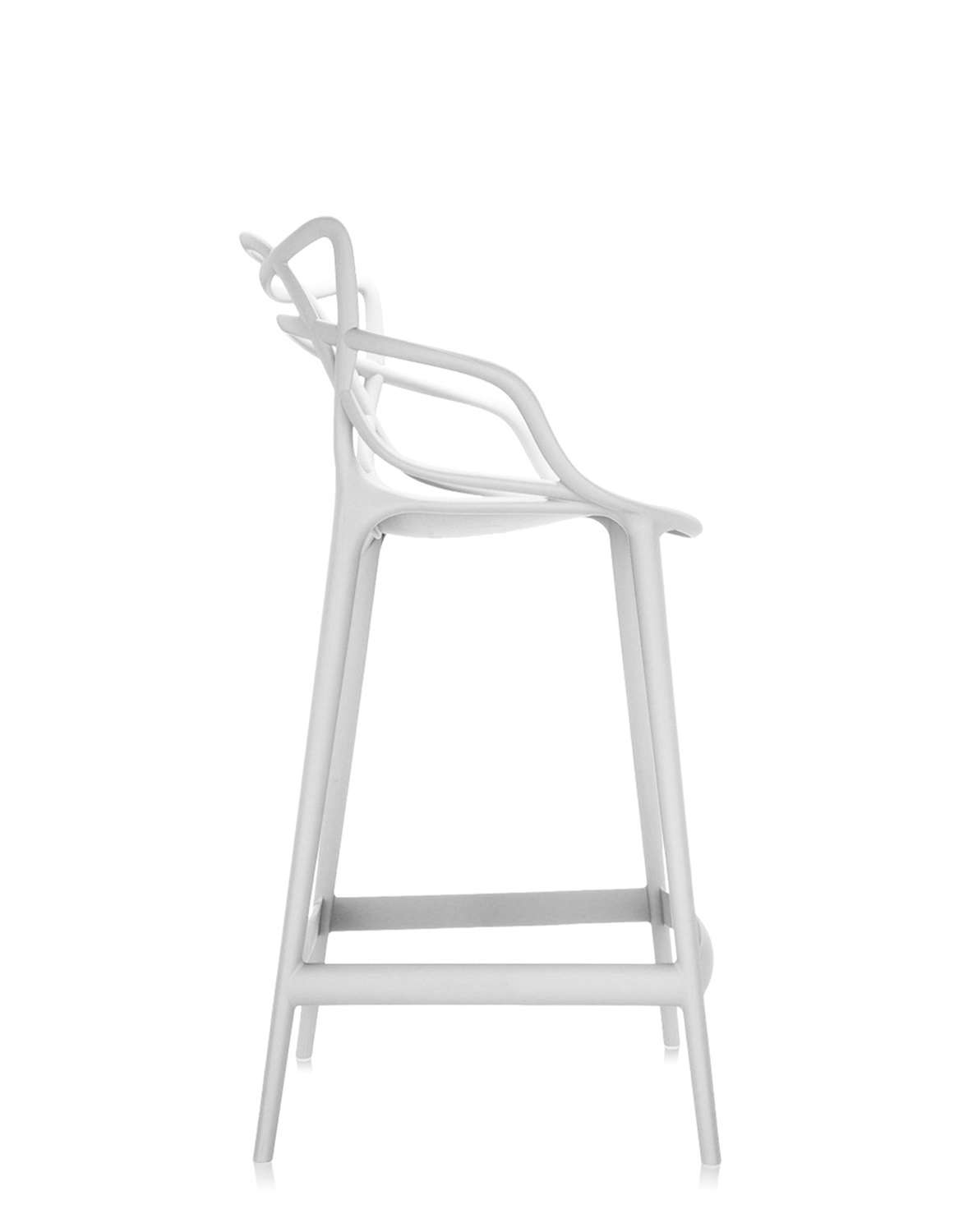 Kartell Masters Stool Sgabello Bianco in Tecnopolimero Riciclato - H 65 cm - Design Philippe Starck