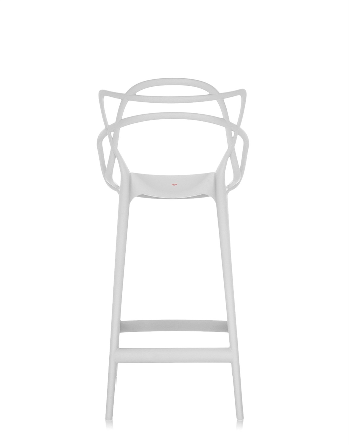 Kartell Masters Stool Sgabello Bianco in Tecnopolimero Riciclato - H 65 cm - Design Philippe Starck