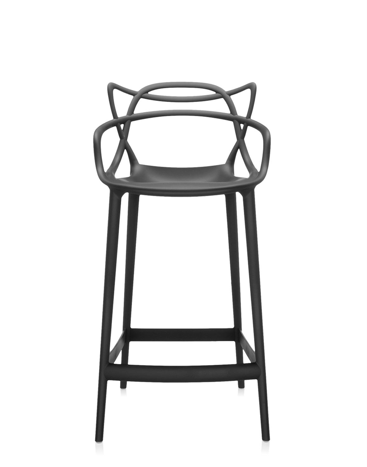 Kartell Masters Stool Sgabello Nero - Tecnopolimero Riciclato, H. 65 cm, Design Philippe Starck