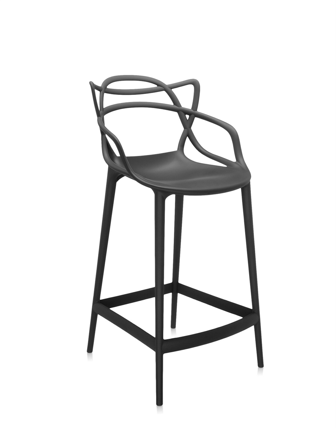 Kartell Masters Stool Sgabello Nero - Tecnopolimero Riciclato, H. 65 cm, Design Philippe Starck