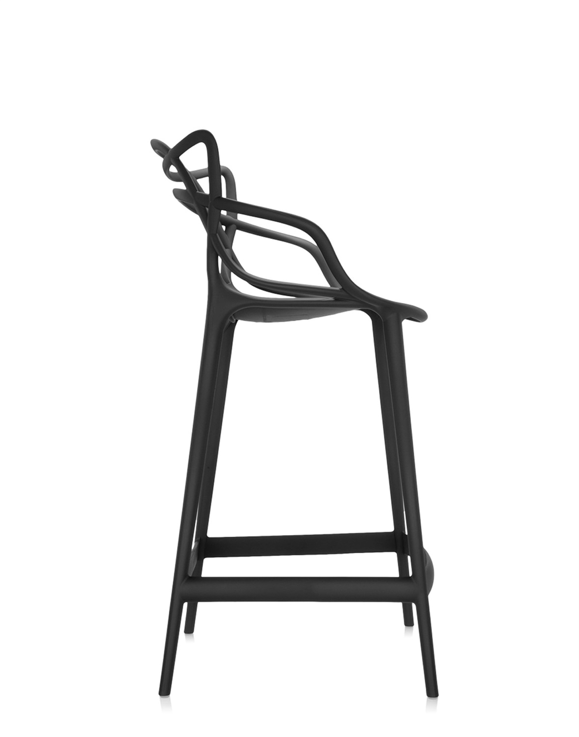 Kartell Masters Stool Sgabello Nero - Tecnopolimero Riciclato, H. 65 cm, Design Philippe Starck