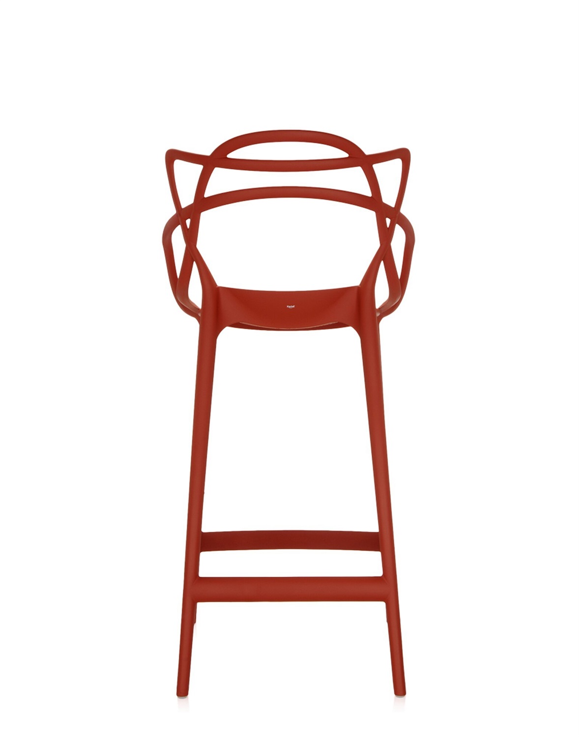 Kartell Masters Stool Sgabello da Pranzo - Tecnopolimero Riciclato Arancione (Ruggine), H. 65 cm, Design Philippe Starck