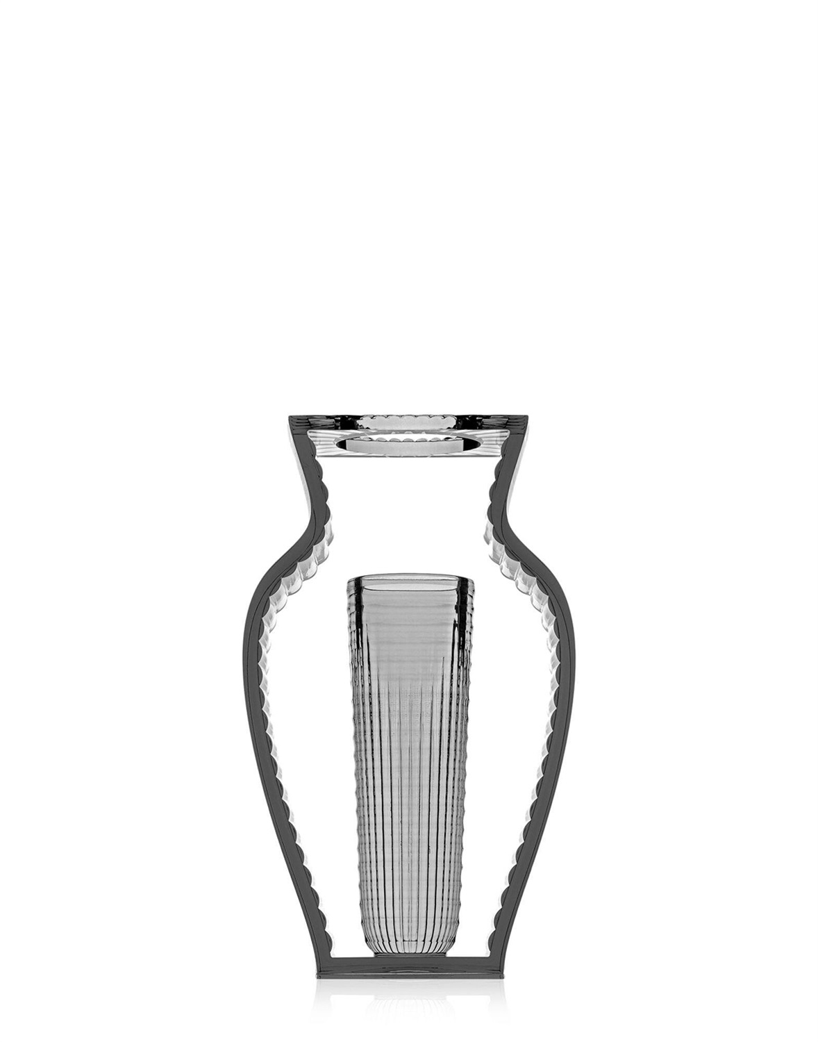 Kartell I Shine Vaso Fumè - Design Eugeni Quitllet, PMMA Trasparente, 20x33x9.5 cm, Indoor/Outdoor