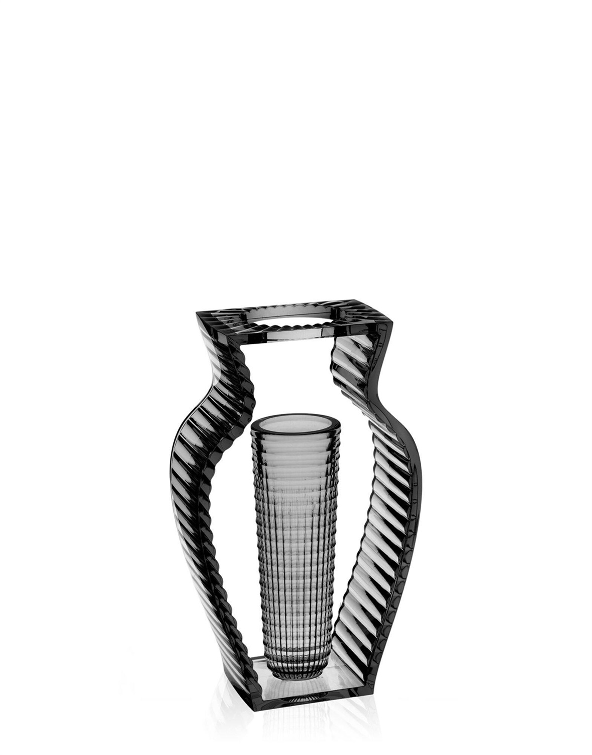 Kartell I Shine Vaso Fumè - Design Eugeni Quitllet, PMMA Trasparente, 20x33x9.5 cm, Indoor/Outdoor