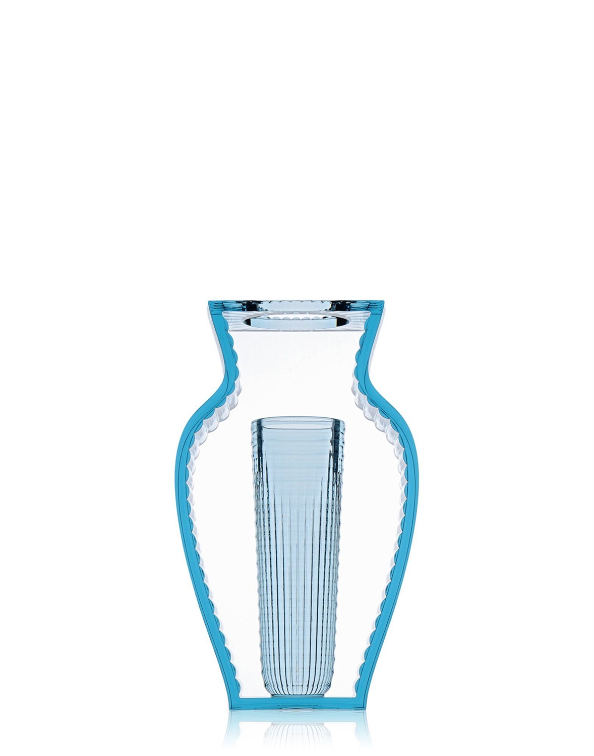 Kartell I Shine Vaso Blu - Design Eugeni Quitllet, 20x33x9.5 cm, PMMA Trasparente, Indoor/Outdoor, Made in Italy