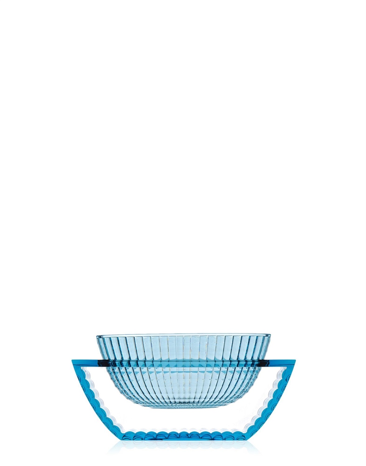 Kartell U Shine Centrotavola Blu - Design Eugeni Quitllet, PMMA Trasparente, 29x14x15 cm, Indoor/Outdoor