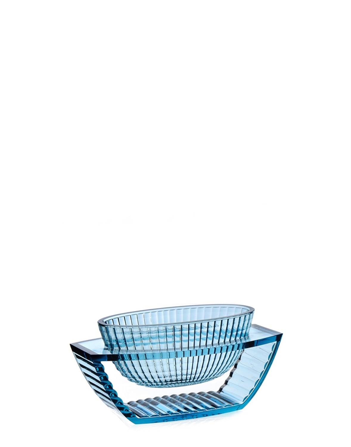 Kartell U Shine Centrotavola Blu - Design Eugeni Quitllet, PMMA Trasparente, 29x14x15 cm, Indoor/Outdoor