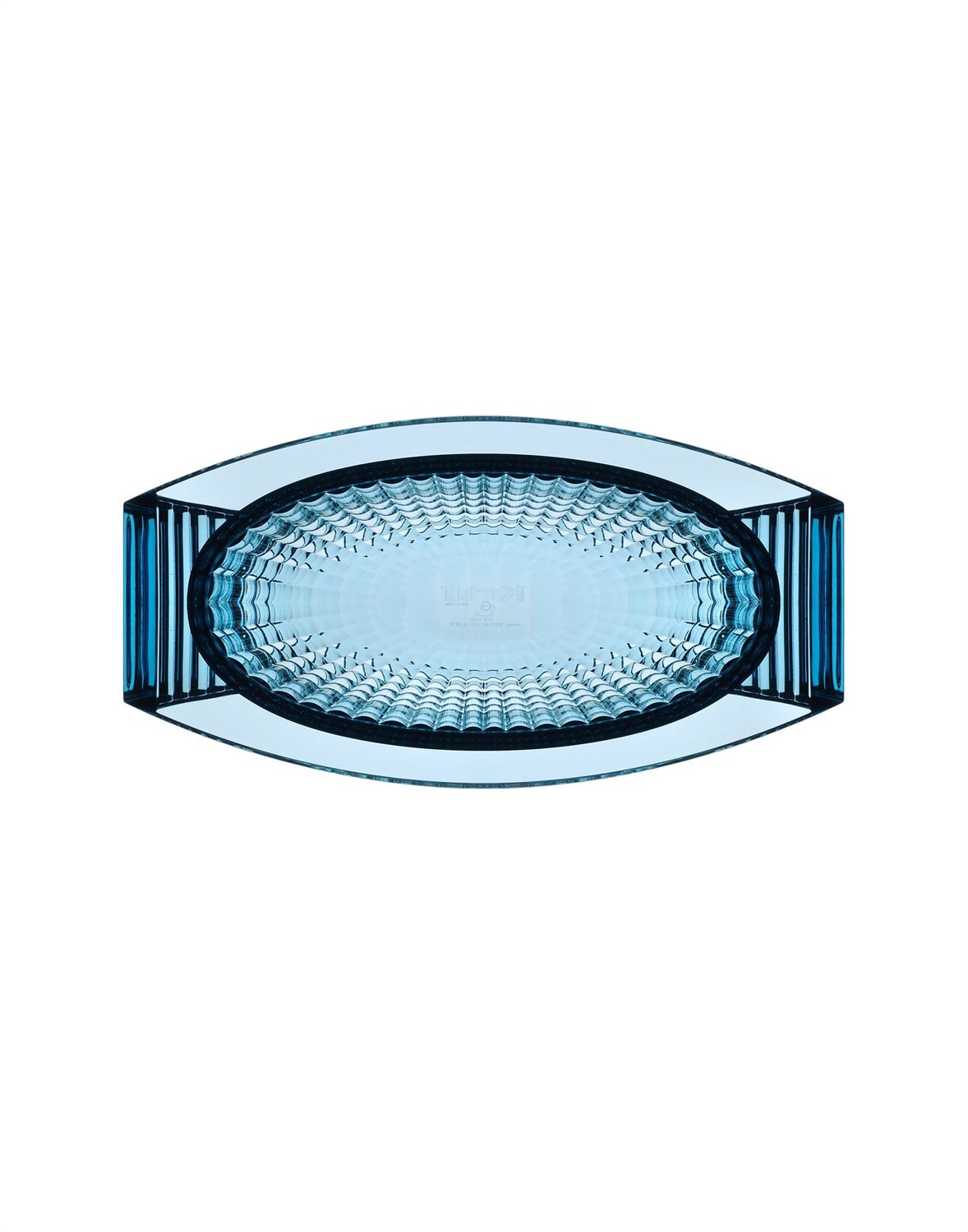 Kartell U Shine Centrotavola Blu - Design Eugeni Quitllet, PMMA Trasparente, 29x14x15 cm, Indoor/Outdoor