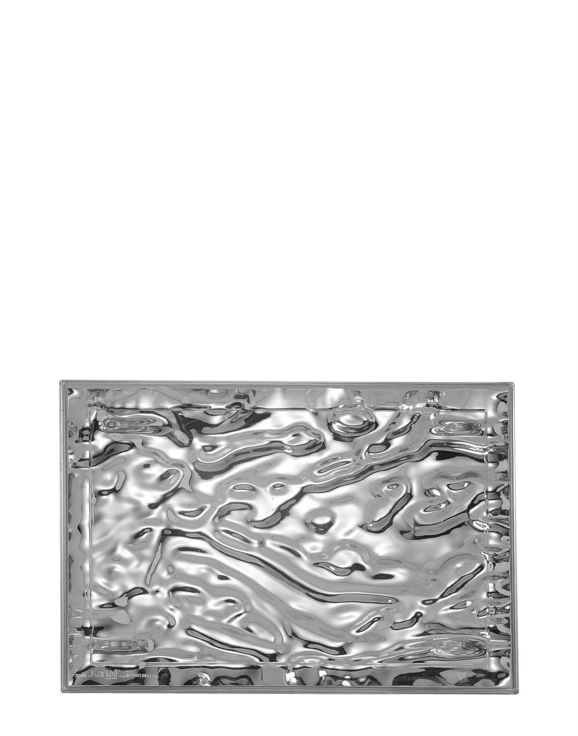 Kartell Vassoio Moon Dune - Metallo PMMA Metallizzato - Designer Mario Bellini - 55 x 38 cm