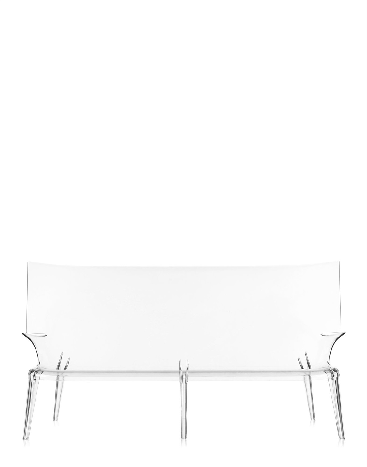 Kartell Uncle Jack Divano in Policarbonato Trasparente o Colorato - Design Philippe Starck, 190 x 75 x 96 cm, Altezza Seduta 36 cm