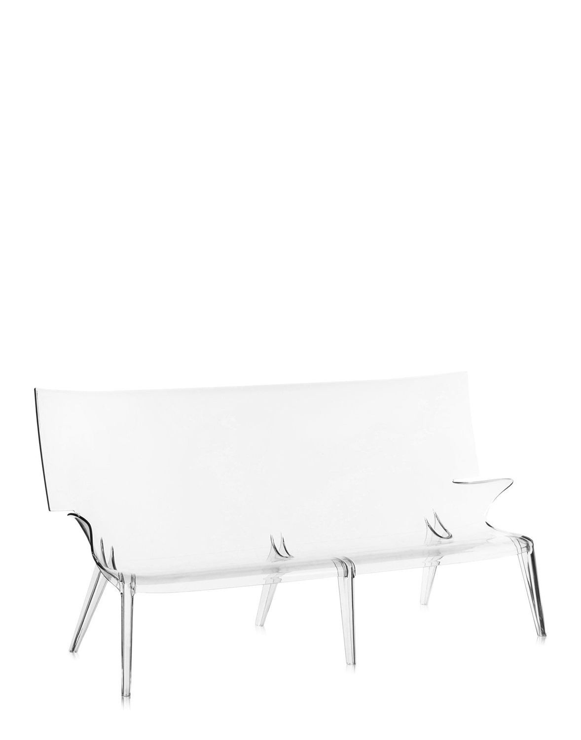 Kartell Uncle Jack Divano in Policarbonato Trasparente o Colorato - Design Philippe Starck, 190 x 75 x 96 cm, Altezza Seduta 36 cm
