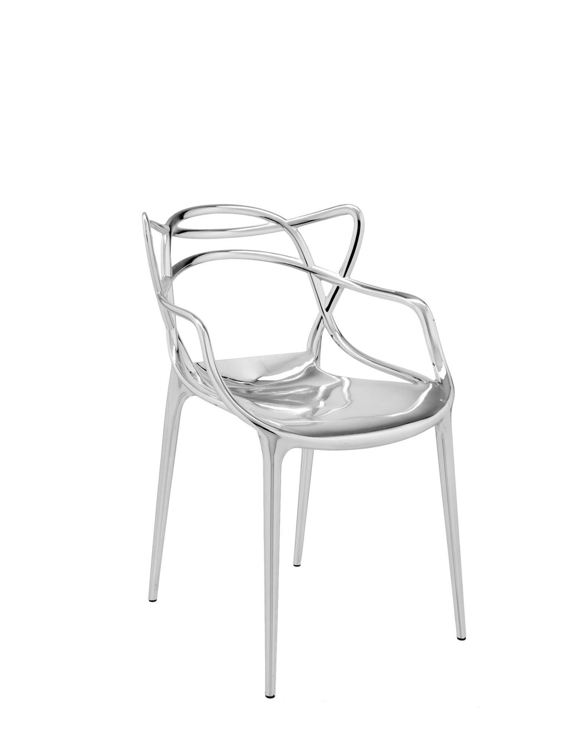 Kartell Masters Sedia Impilabile Cromata - Design Philippe Starck e Eugeni Quitllet - Metallo e Tecnopolimero Riciclato