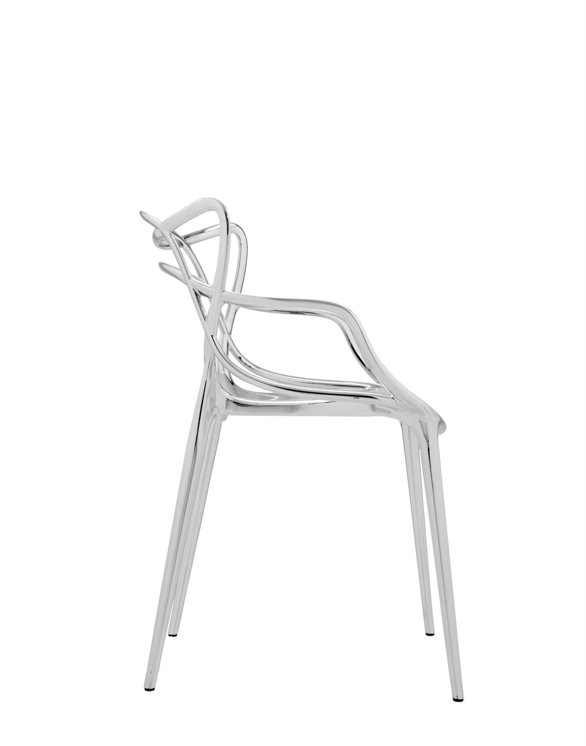 Kartell Masters Sedia Impilabile Cromata - Design Philippe Starck e Eugeni Quitllet - Metallo e Tecnopolimero Riciclato