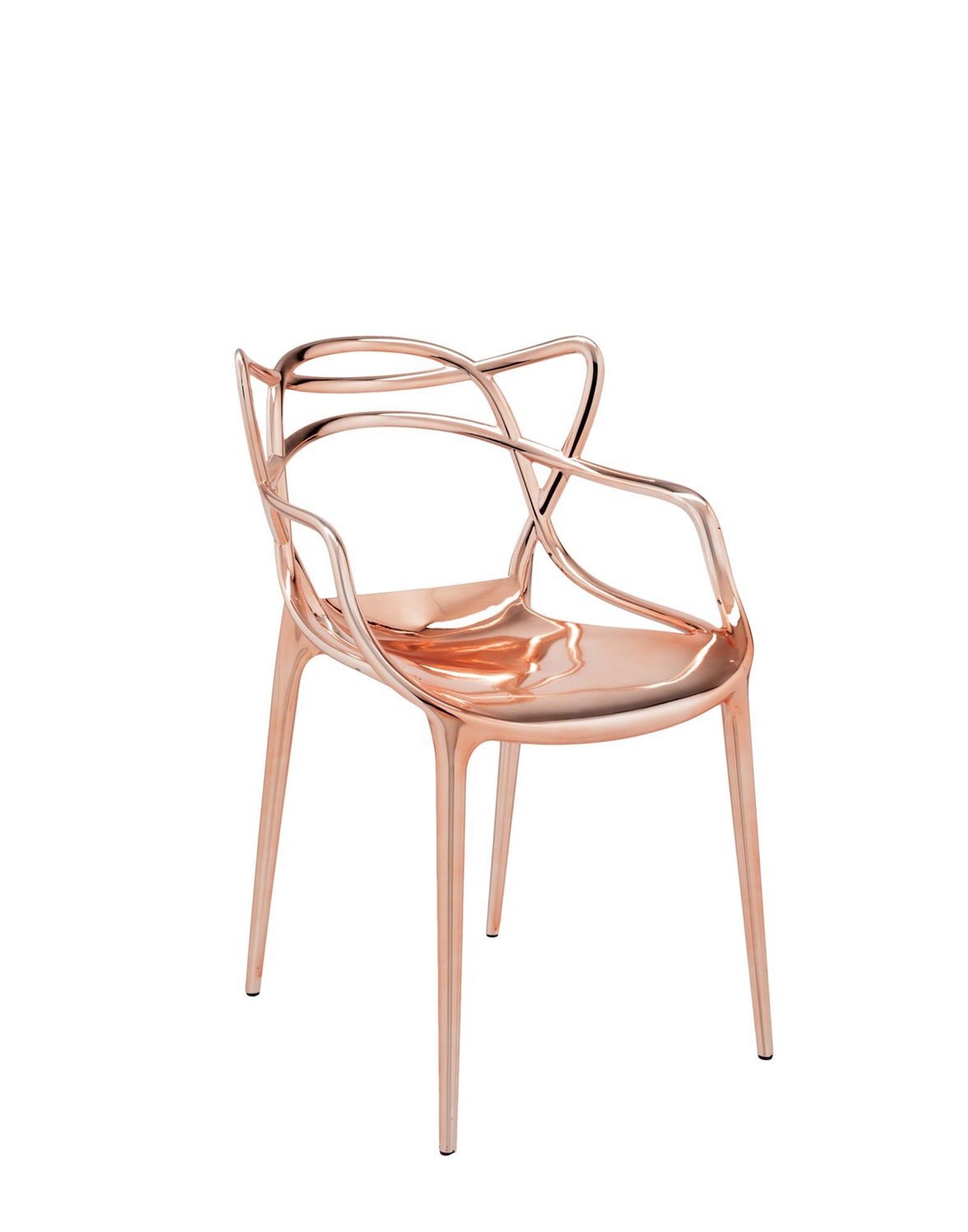 Kartell Sedia Impilabile Masters in Rame - Tecnopolimero Riciclato - Design Philippe Starck e Eugeni Quitllet