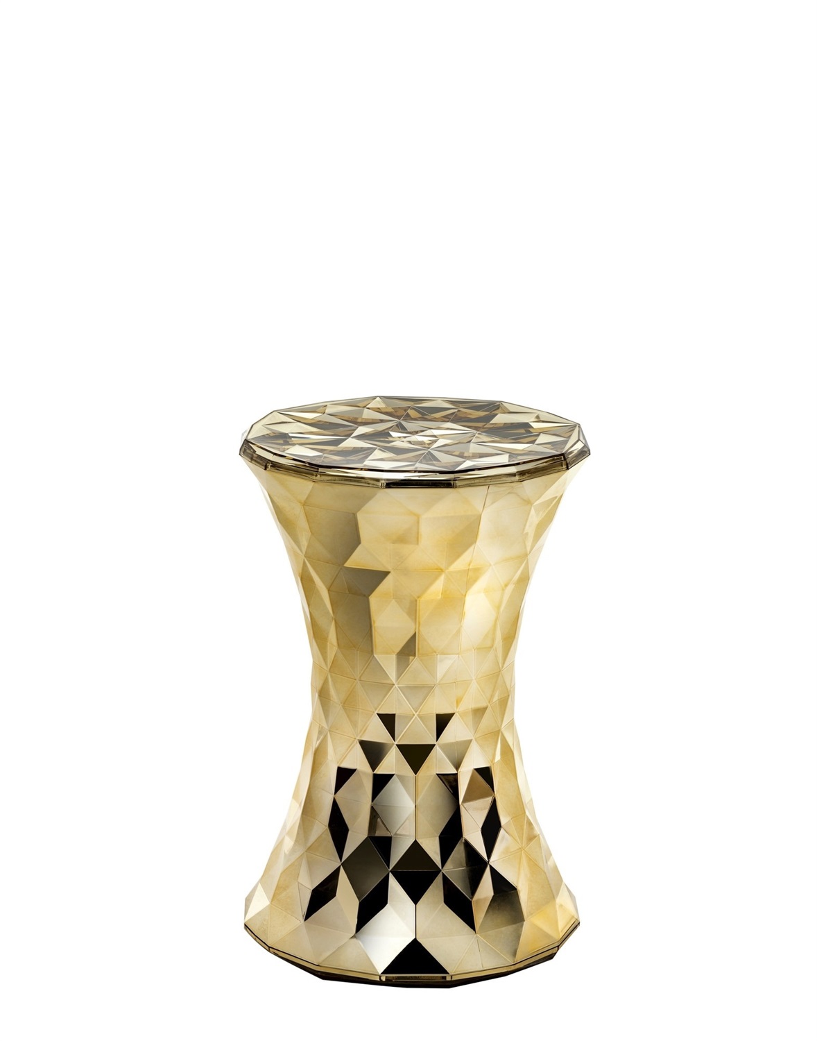 Kartell Sgabello Stone Metallizzato Oro - Design di Marcel Wanders, 30 x 45 cm, Policarbonato Indoor/Outdoor