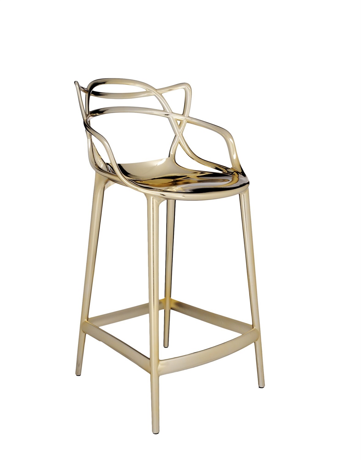 Kartell Masters Stool Sgabello Oro Metallizzato H 65 cm - Design Philippe Starck