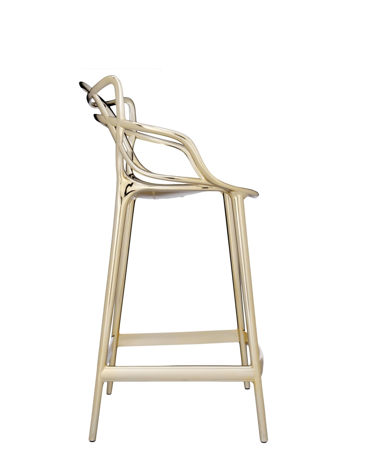 Kartell Masters Stool Sgabello Oro Metallizzato H 65 cm - Design Philippe Starck