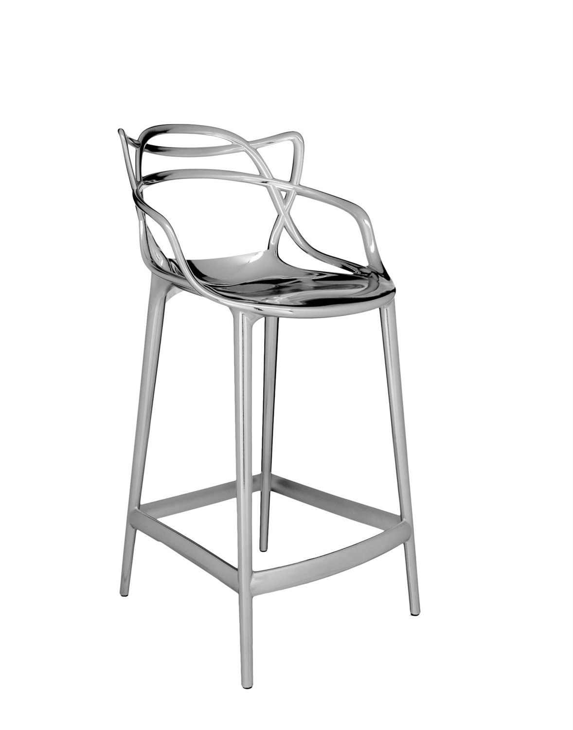 Kartell Masters Stool Sgabello H 65 cm in Polipropilene Metallizzato - Design Philippe Starck