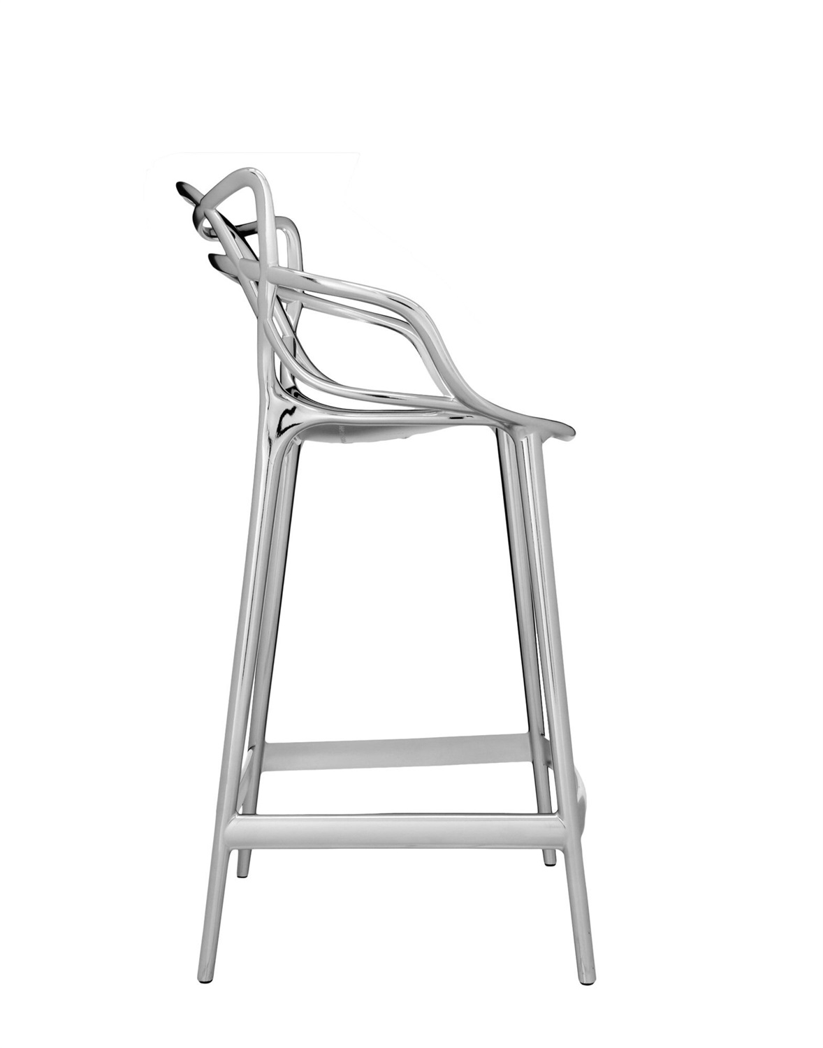 Kartell Masters Stool Sgabello H 65 cm in Polipropilene Metallizzato - Design Philippe Starck