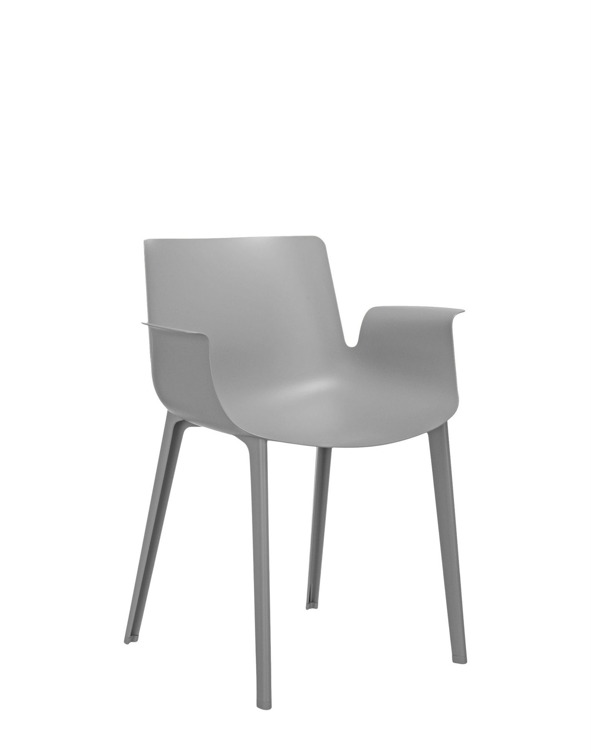 Kartell Piuma Sedia Grigia - Polimero Termoplastico con Fibre di Carbonio, Design Piero Lissoni, 62x77x54 cm