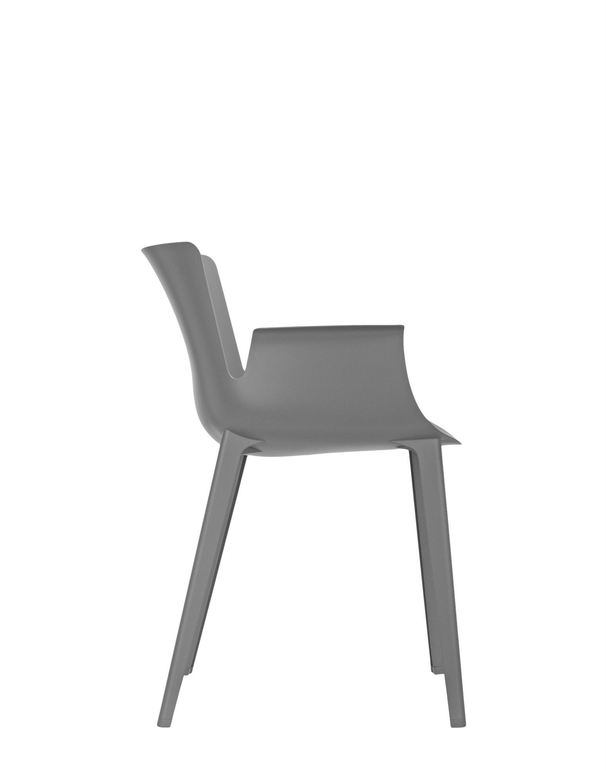 Kartell Piuma Sedia Grigia - Polimero Termoplastico con Fibre di Carbonio, Design Piero Lissoni, 62x77x54 cm