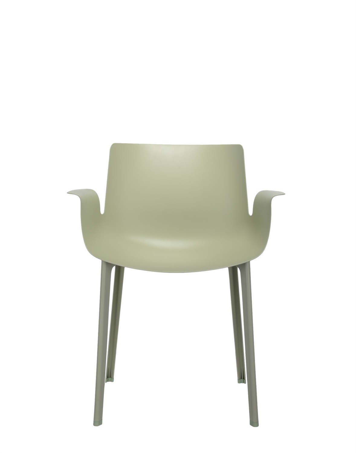 Kartell Piuma Sedia Verde Salvia - Polimero Termoplastico con Fibre di Carbonio, Design Piero Lissoni, 62x77x54 cm