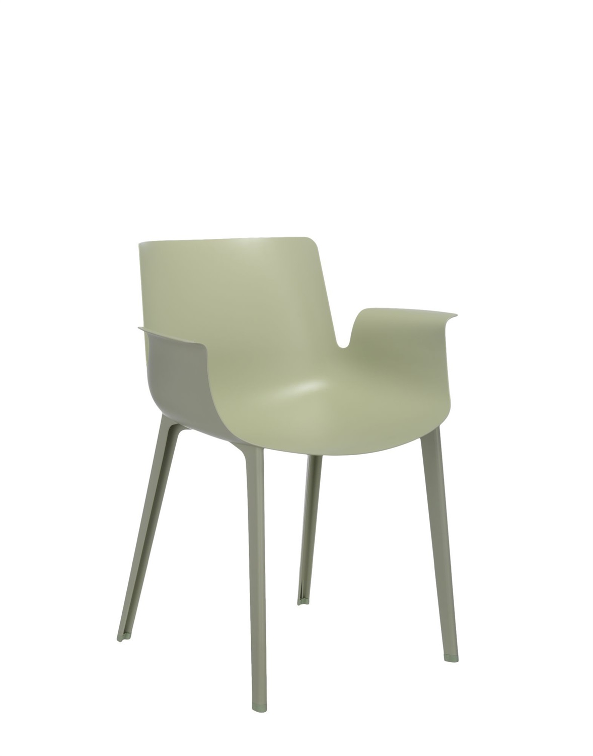 Kartell Piuma Sedia Verde Salvia - Polimero Termoplastico con Fibre di Carbonio, Design Piero Lissoni, 62x77x54 cm