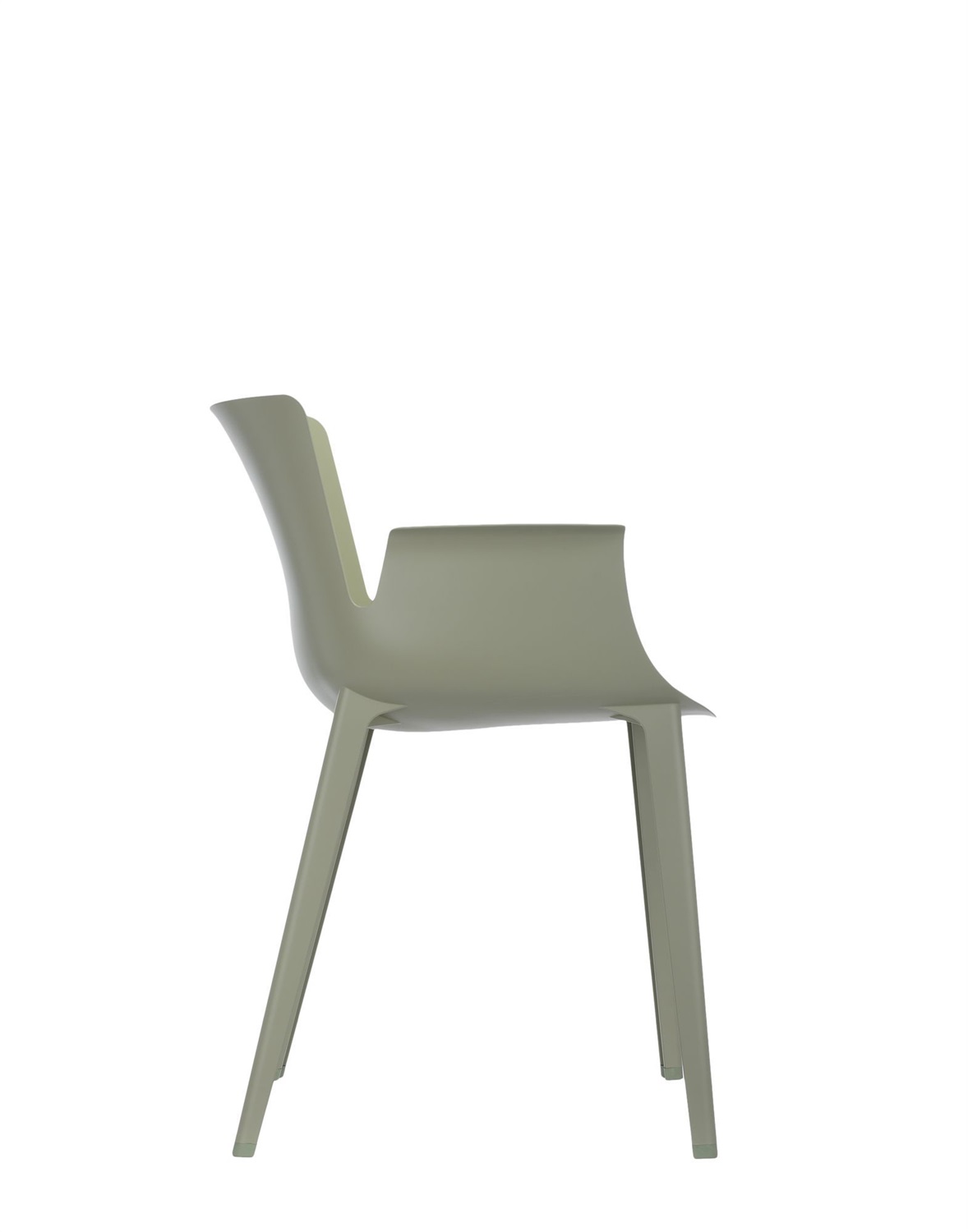 Kartell Piuma Sedia Verde Salvia - Polimero Termoplastico con Fibre di Carbonio, Design Piero Lissoni, 62x77x54 cm